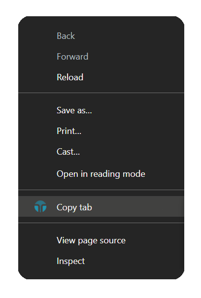 Context menu